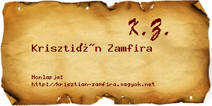 Krisztián Zamfira névjegykártya